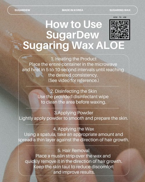 SugarDew Premium DIY Sugar Wax Kit with Aloe | Hair Removal for Legs, Arms, Face & Body | Made in Korea | 10.58oz All-in-One Set