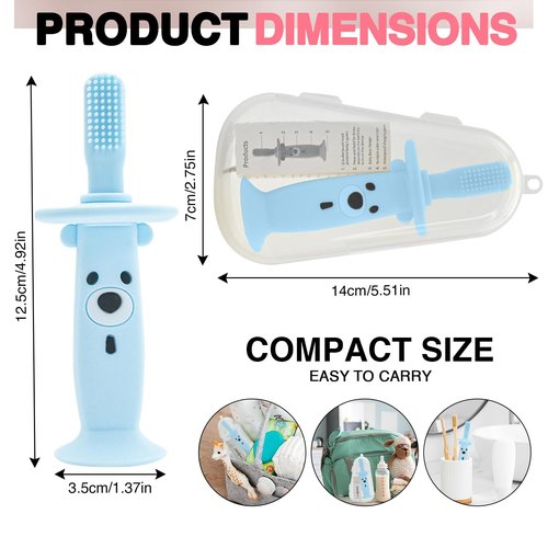 Instant Teething Relief & Gum Massage for Babies, Music Only The Baby Can Hear, BPA-Free Silicone with Soothing Vibrations, Electric Baby Toothbrush, infant Teether, Safe & Rechargeable, 9–36 Months