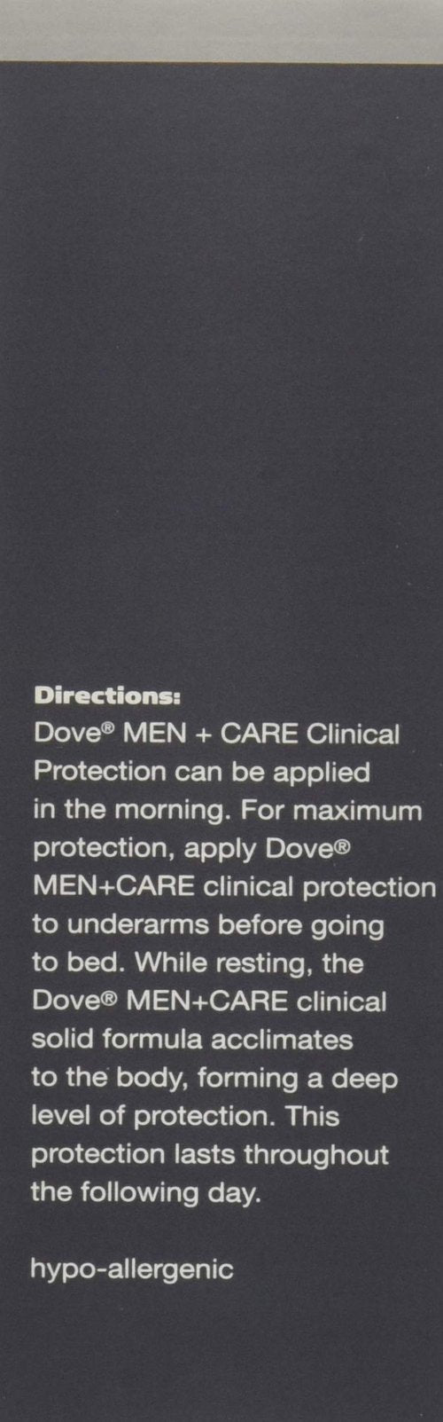 Dove Men+Care Deodorant, 96H Clinical Protection Antiperspirant, Clean Comfort 4-Pack – Prescription Strength Wetness Protection with ¼ Moisturizers, 1.7 Oz Ea