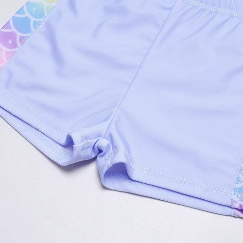 Girls Rash Guard Swimwear Mermaid Swimsuits 2-Piece Short Sleeve Swimwear