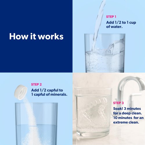 EverSmile AllClean Minerals – Deep Cleaner for Retainers, Clear Aligners, Invisalign, Dentures, Night & Mouth Guards – Removes Stains, Odors & Plaque in 3-Minutes – Up to 120 Uses (300g), 2 Pack