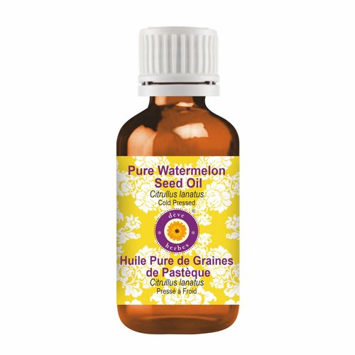 Deve Herbes Pure Watermelon Seed Oil (Citrullus lanatus) | Cold Pressed | Pure | Natural | Undiluted | For Diluting Essential oils | Skin & Massage | Non-Sticky| Lightweight| Unisex | 100ml (3.38 oz)