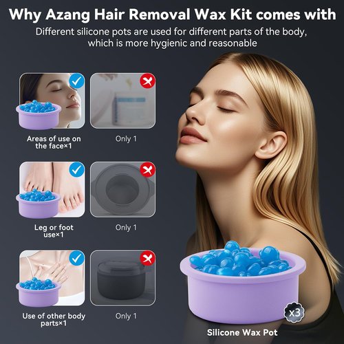 Nose Wax Kit - Portable Wax Warmer for Hair Removal with 100g Wax, 24 Applicators, 12 Nose Hair Sticks 3 Silicone Pots, Wax Melt Warmer Waxing Kit for Women and Men
