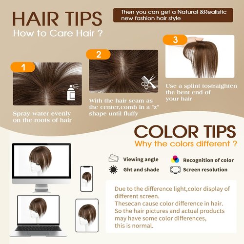 12 Inches 100% Human Hair Toppers for Women Pure White Hair Topper, Clip-In Hair Pieces for Thin Hair, Adds Volume,360°3D Covers Bald Spots（12#1001）