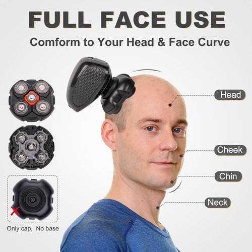 Shaver Replacement Heads Compatible with Microtouch Titanium Head Shaver, for Bald Men Electric Shaver Replacement Heads,2 Pack