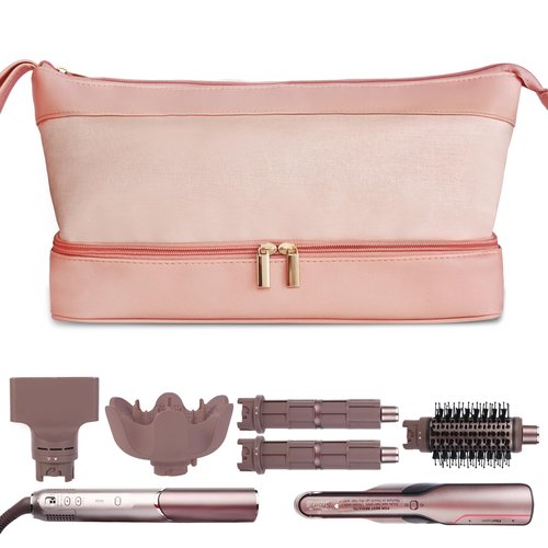 GENCAM Flexfusion Carrying Case for Shark, Travel Case for Shark Glam Ceramic/FlexFusion Hair Straightener, Travel Bag for Shark Flexfusion Air Ceramic HD641S/HD642S /HD6052S (Pink)