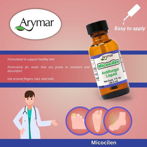 Arymar Micocilen Liquid (1 oz) with Brush Applicator - Fast-Acting Formula for Nail & Skin Health (Pack of 2)