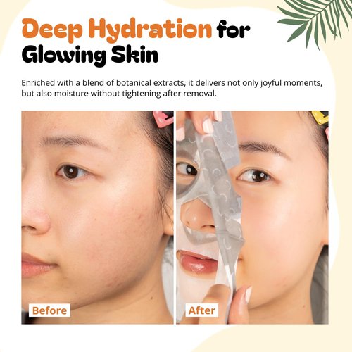 Epielle Character Face Mask Mystical Safari 12 Pack, Fun & Effective Korean Skin Care, Spa Party Favors, Stocking Stuffers, Birthday Gifts for Women, Thanksgiving Essentials