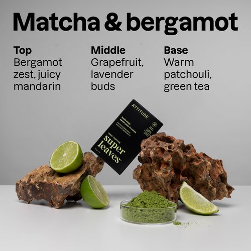 ATTITUDE Bar Soap Body Wash for Men, For Body and Hands, 99% Natural Origin Ingredients with Avocado Oil, EWG Verified, Matcha & Bergamot, 4 Oz (Pack Of 6)