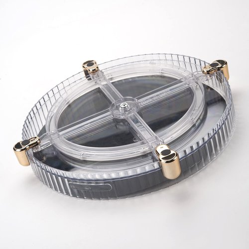 Makeup Perfume Organizer, 360° Rotating Skincare Organizer, Vanity Tray, Spinning Cosmetics Organizer for Dresser, Vanity, Bathroom Countertop, Clear
