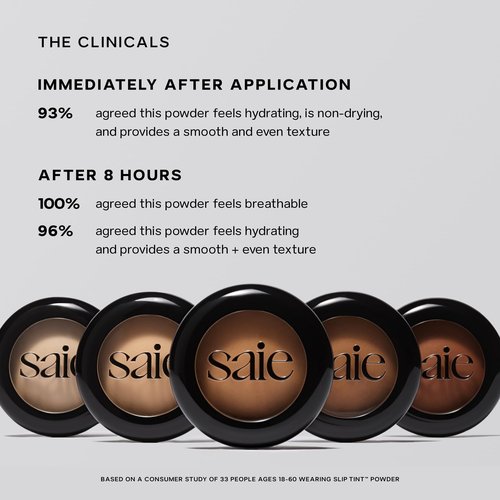 Saie Slip Tint Baked Setting Powder - Translucent Powder for Face Makeup with a Natural-Radiant Finish - Blurs, Brightens & Smooths Complexion - Translucent 2 - Light to Medium (0.24 oz)
