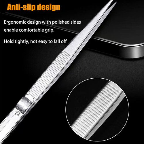 OULIGET Adjustable Slide Lock Nail Art Tweezers Set,Precision Rhinestone Jewel Craft Tweezers, Anti Static Locking Tweezers for DIY Nail Stickers Nail Art,2 Pieces