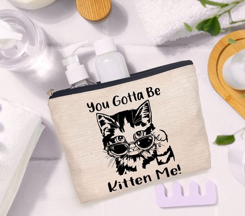 IWXYI Cat Makeup Bags for Women, Funny Kitty Makeup Bag