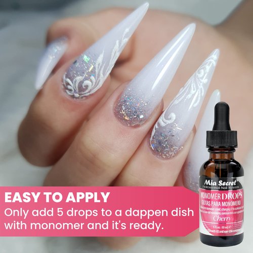 Mia Secret 4oz Liquid Monomer + 1oz Cherry Scented Monomer Drops