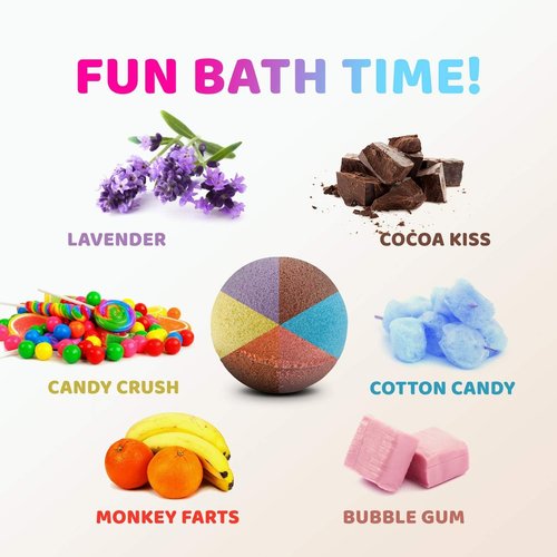 Bath Bombs Set for Kids with Surprise Toys Inside - Mystery Toys Inside Bubble Bath Balls - Great Gift for Girls and Boys for Easter - Handmade in USA