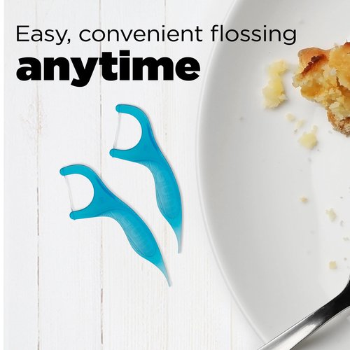 GUM Advanced Care Floss Picks - Dental Flossers for Adults with Vitamin E and Fluoride - Extra Strong Shred-Resistant Dental Floss, Easy Grip Handle, Fresh Mint Flavor, 90 ct (Pack of 2)