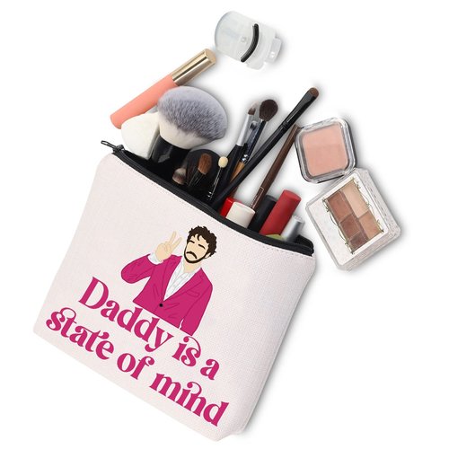 BWWKTOP Daddy Cosmetic Makeup Bag Actor Movie Fans Gifts Daddy Is A State Of Mind Makeup Zipper Pouch Bag Actor Quote Merchandise (Daddy Is State)
