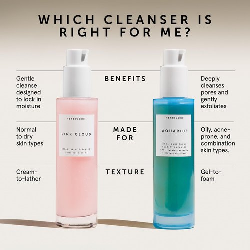 HERBIVORE Pink Cloud Creamy Jelly Cleanser | Hydrating Face Wash with Rosewater, Squalane + Tremella Mushroom, Gently Cleanses + Removes Makeup, Vegan, Plant-Based, Cruelty-Free 100 mL / 3.4 oz