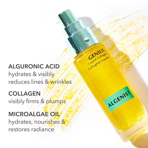 Algenist GENIUS Mini Liquid Collagen Serum - Firming and Hydrating Face Serum with Collagen + Vitamin E - Helps Visibly Minimize Fine Lines + Wrinkles and Improve Elasticity (0.21 oz)