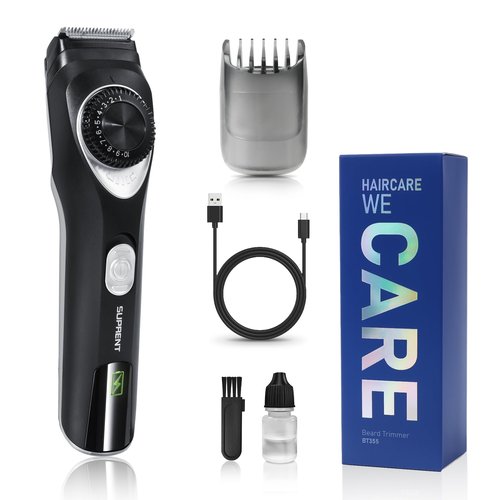 SUPRENT Beard Trimmer for Men- Adjustable Electric Beard Trimmer with 19 Length Settings, Cordless Mustache Trimmer for Men