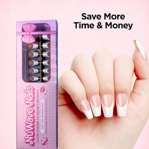 French Tip Press on Nails U Shaped Design - Enhance Your Look with Elegance White French Tip Nails - Natural Soft Gel, 15 Sizes 150/PCS Fake Nails Kit