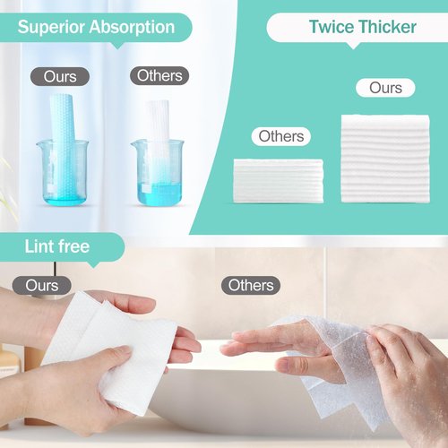 Tahoe Trails Disposable Face Towel, Soft Dry Wipe, Lint Free, Dry Wet Use for Sensitive Skin, 80Count Cotton Facial Tissue, Makeup Removing, Surface Cleaning 5.91 * 7.87inch, 80