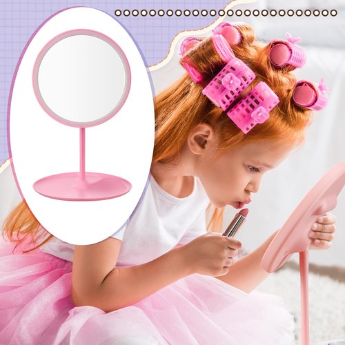 DoubleFill 6 Pcs Spa Party Mirror Spa Party Supplies Sleepover Favors Accessory Make up Table Mirror for Sleepover Slumber Birthday Favors Adult Women Gift(Pink)