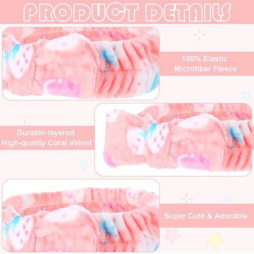 Yinder 40 Pack Bow Spa Headband Coral Fleece Makeup Soft Face Wash Headband Cosmetic Skin Care Facial Head Wraps Cute Bow Head Bands for Women Girls Shower Supplies