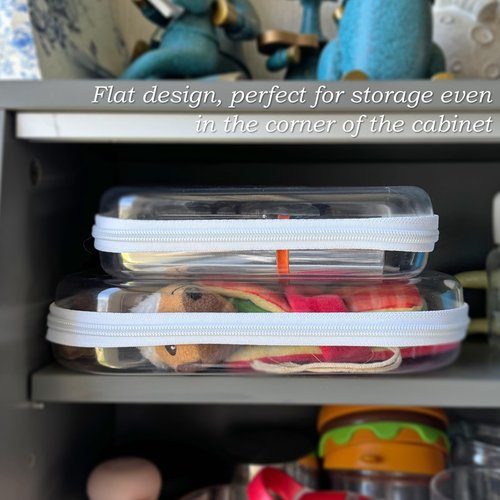 Gberlczz Clear Hard Zipper Case for Storage, Durable Clear Zipper Pouches, Hard Plastic Zippered Pencil Pouch for Snacks Toy Travel Organizer
