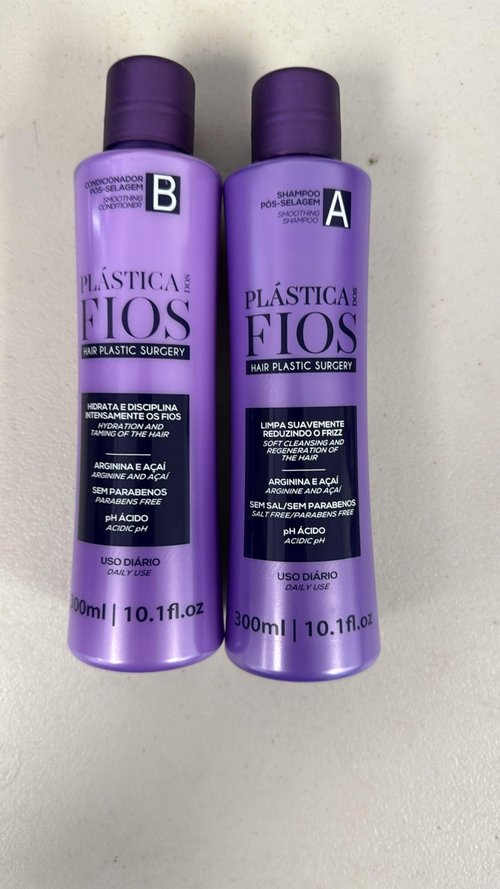 Plastica Dos Fios Home Care Kit- Maintenance Set Shampoo and Conditioner Hair Smoothing For All Hair Types, (2x300ml) Keratin Hair