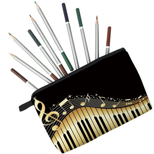 Livel lhood Musical Note Piano Cosmetic Bag for Women Cute Small Makeup Bag for Purse Travel Toiletry Zipper Pouch for Girls Gift for Music Lovers Musical Note Piano Makeup Bag for Her