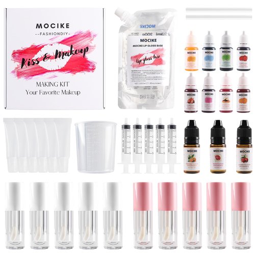 MOCIKE DIY Lip Gloss Making kit for Girl Gifts - 37 PCS DIY Lip Gloss kit Make Your Own Lip Gloss