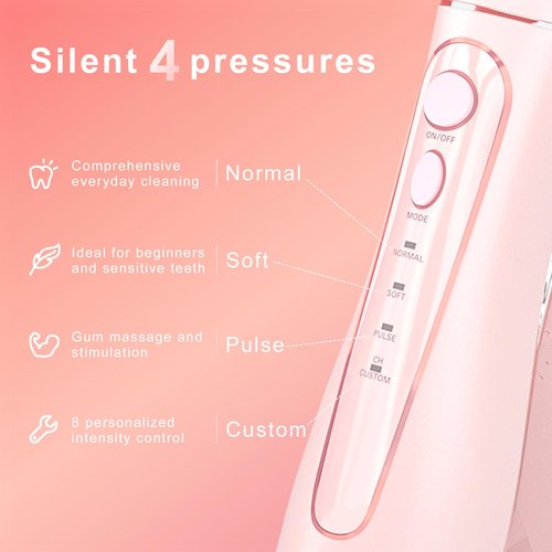 Oralfree Water flosser Teeth Picks - Dental Braces Cordless Oral Irrigator Portable Rechargeable Travel Irrigation Cleaner IPX7 Waterproof Electric Professional Flossing Teeth Cleaning for Home