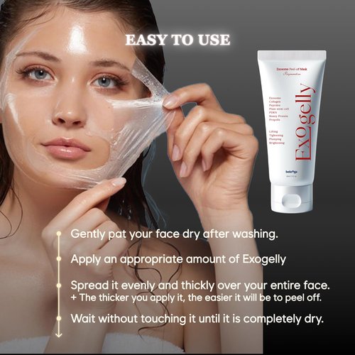 TSJ Bio Exosome Exogelly Peel-Off Mask – 2.1 fl. Oz with 4.8B Exosomes for Skin - Exium HR, Clearminis Acid Serum, PDRN