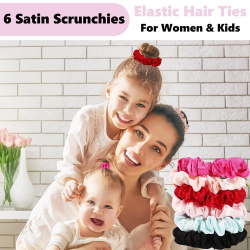 2 PCS Kids Bonnets for Girls,Silk Bonnet for Kid Toddler Sleeping with Scrunchies