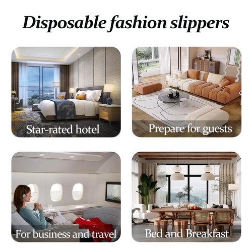 6/10/12 pairs Spa Slippers for Guests, Washable Reusable Disposable Slippers for Women Men, Jacquard Fleece Closed-Toe Design for Hotel, Bathroom, Bedroom, Wedding, Travel, SPA Bulk Slippers for Guest Use