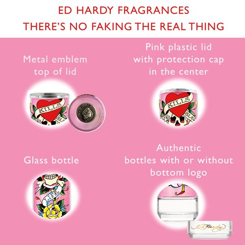 Ed Hardy Perfume for Women, Eau De Parfum Spray with Warm Amber Notes, Gift for Her, 3.4 fl oz