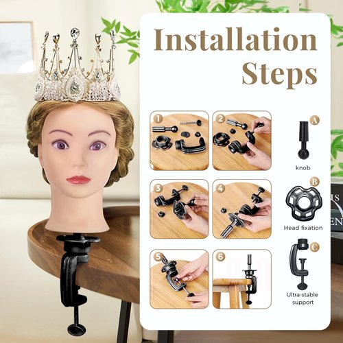 28" Mannequin Head Human Hair, 80% Real Hair Mannequin Head, Cosmetology Manikin Doll Head for Hair Styling Set #27, Training Practice Braiding Head with Table Clamp Suitable for Hair Extensions