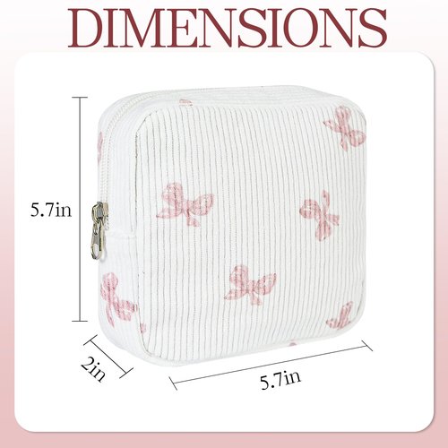AMZMA Small Pouches for Purse Cute Mini Cosmetic Bag with Zipper Aesthetic Corduroy Makeup Bags Toiletry Bag
