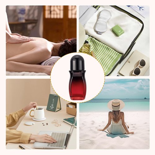 JIUWU 3-Pack 50ML Glass Deodorant Roller Bottles, Empty Refillable Roll On Bottles with Roller Ball Applicator for Essential Oils, Reusable Roller Containers for DIY, Care, Young Living