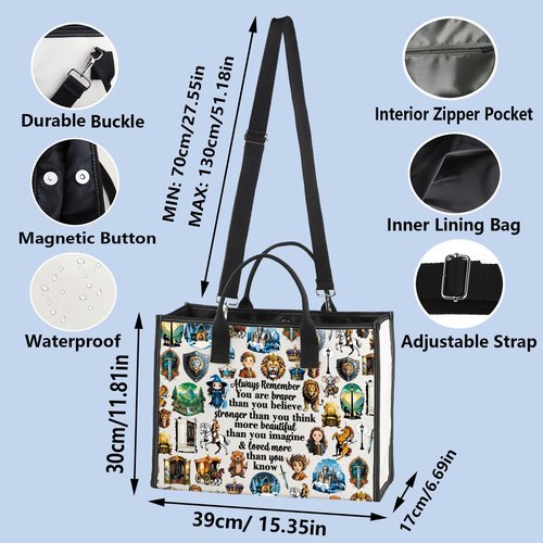 WZMPA Fantasy Realm Makeup Bag Mystic Realm Fans Gift You Are Braver Stronger Beautiful Than You Know Enchanted Land Zipper Bag (Always Realm BG)