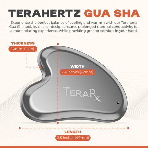 TeraRX Terahertz Gua Sha Facial and Mushroom Tool Set – includes Terahertz Gua Sha and Terahertz Mushroom Gua Sha for Enhanced Lymphatic Drainage, Sculpting, and Precise Control