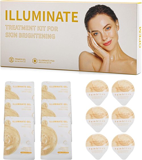 Elitzia CO₂ Facial Kit - 6 Sets Per Box for CO₂ Oxygen Facial Machine Improve Skin Tone ETDGEL6 (Illuminate Type)