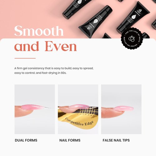 Beetles Poly Extension Gel Nail Kit Bubblegum Garden Chrome Powder Include Nail Kit for Beginners+ 8-in-1 Gel Builder for Nails