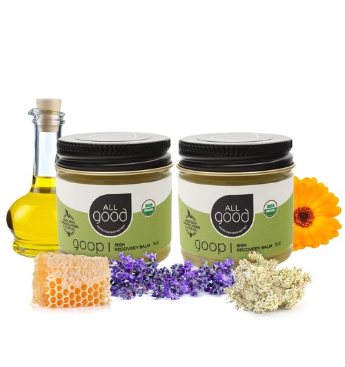 All Good Goop Organic Skin Care Recovery Balm - All Purpose Ointment w/Calendula, Lavender, Beeswax - Chafing Cream, Dry Skin Salve, Cracking Lip Moisturizer - Soothes, Hydrates & Calms - 1oz, 2-pack