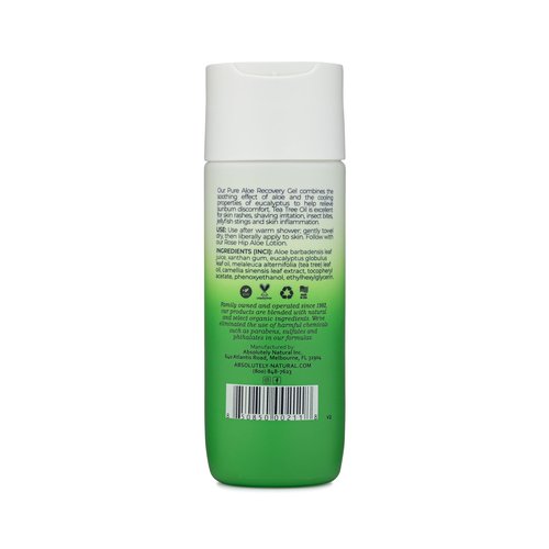 Absolutely Natural - 100% Pure Aloe Vera Cooling Gel - Lotion for Sunburn Relief & Rashes - Premium Sun Care with Vitamin E, Eucalyptus - 6 oz