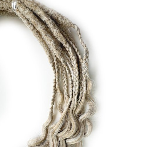 Curly Dreads with Box Braid Boho Style Dreads Synthetic Double Ended Dreadlock Extensions 26inches 10 Strands Thin Soft DE Dreadlock Extensions (T17/56)