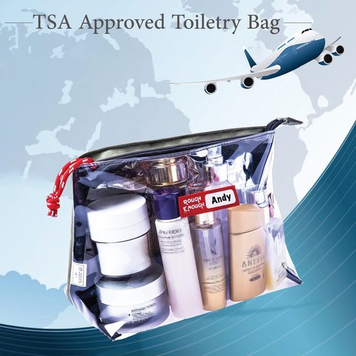 Rough Enough Clear TSA Approved Toiletry Bag Makeup Cosmetic Travel Bag Dopp Kit Men Shaving Kit Bag for Traveling Canvas Army Green