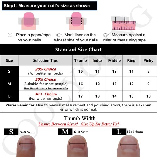 COOLYOUNG French Tip Nails, Cat Eye Press On Nails, 'Lonely Warrior', Square Nail Tips,10 Pieces Black Press On Nails with 1 Gift Box,1 Storage Bag and Gel Nail Kit (S)