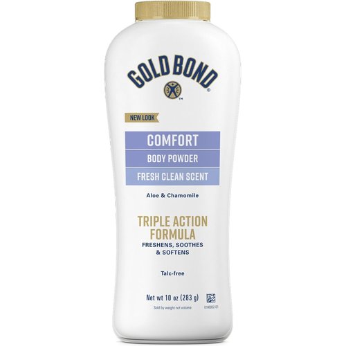 Gold Bond Ultimate Comfort Body Powder 10 oz. (Pack of 3), Talc-Free Formula with Aloe & Chamomile